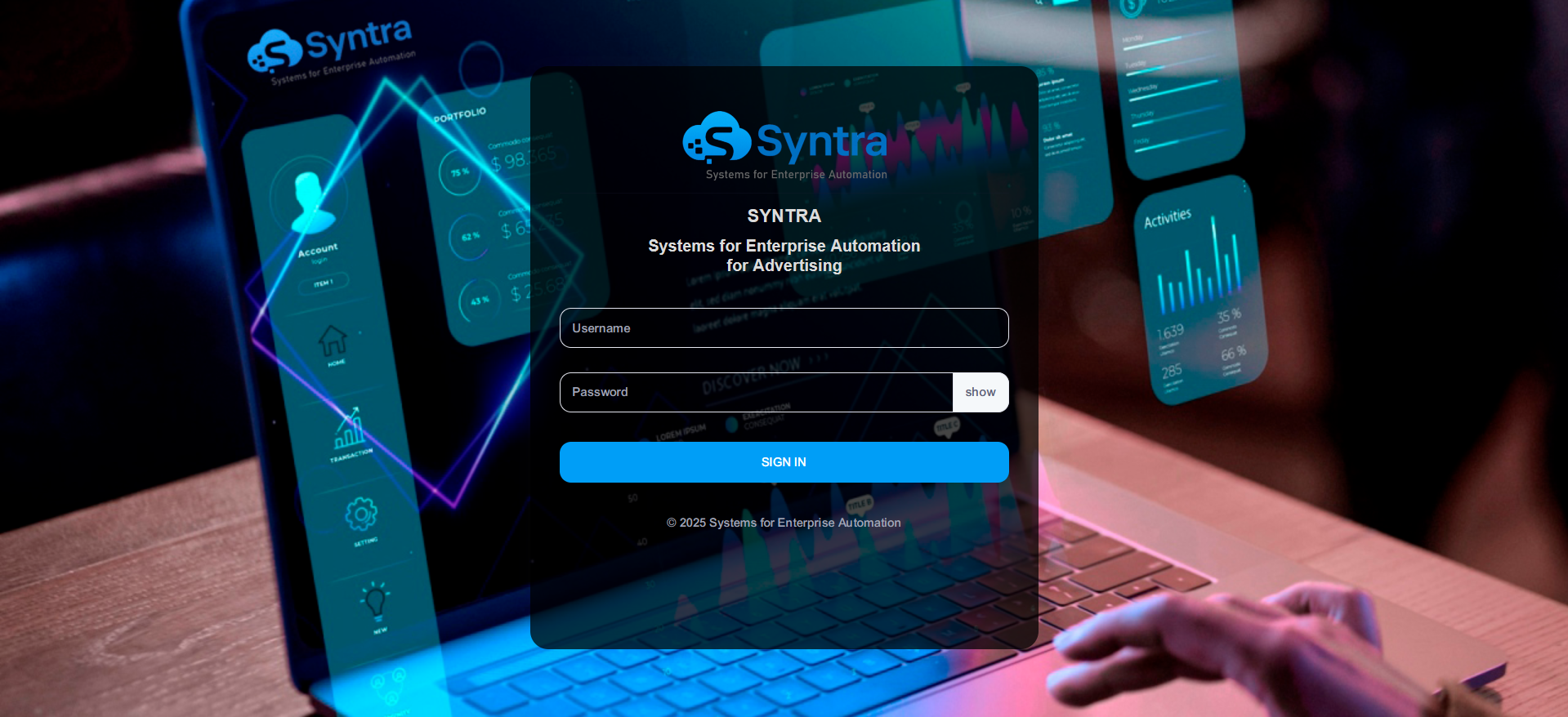 Dashboard aplikasi custom Syntra untuk sistem bisnis sesuai kebutuhan